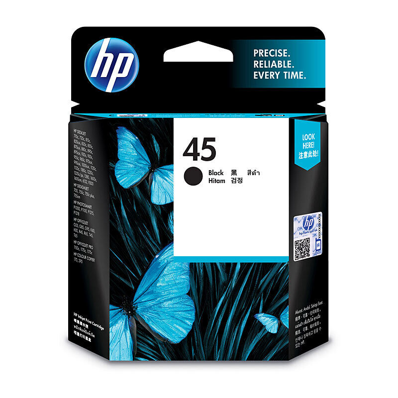 Genuine HP #45 Black Ink Cartridge 51645AA
