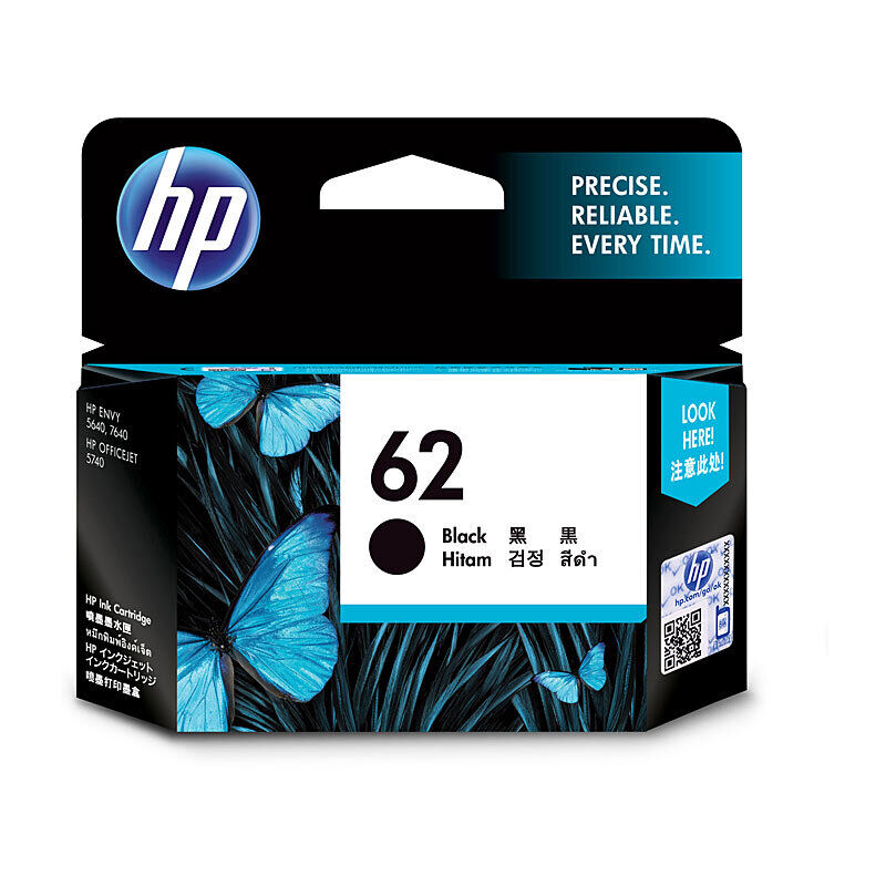 Genuine HP #62 Black Ink C2P04AA