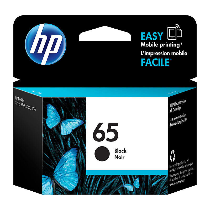 Genuine HP #65 Black Ink N9K02AA