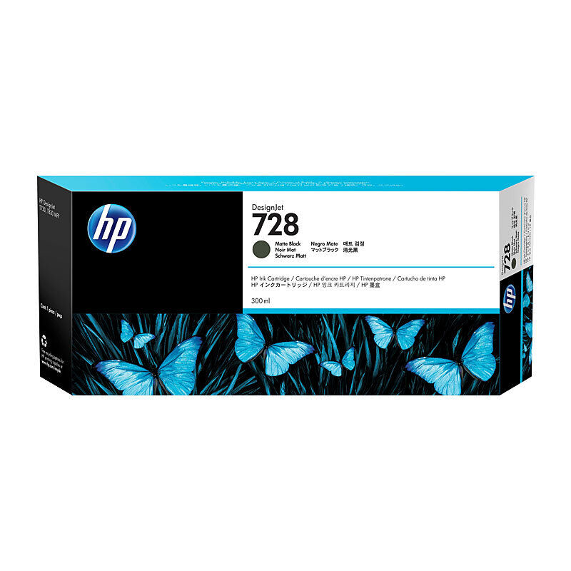 Genuine HP #728B 300ml Matt Black 3WX30A